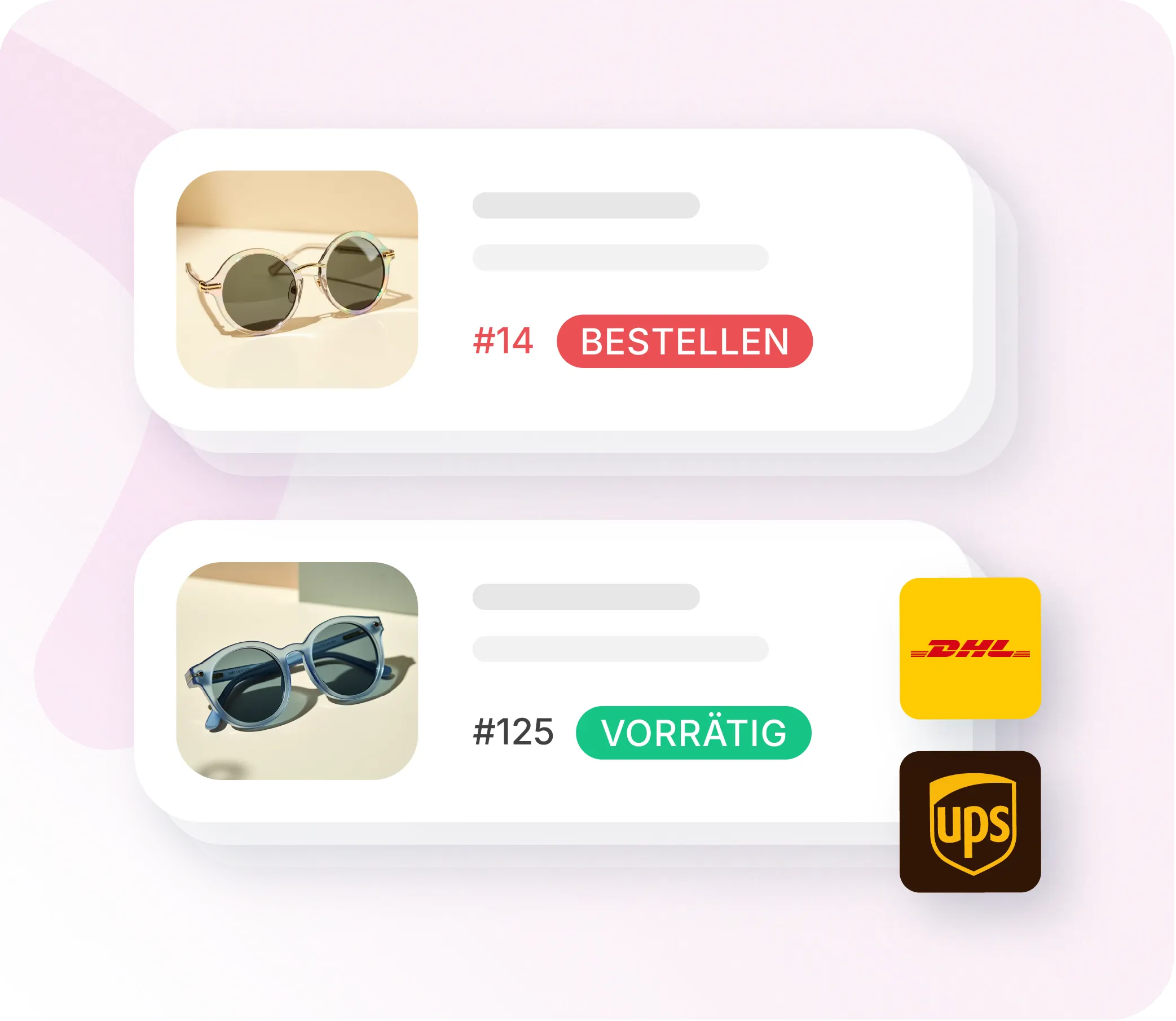 Xentral-Versand — DHL und UPS Carrier mit Bestell- und Bestandsstatus