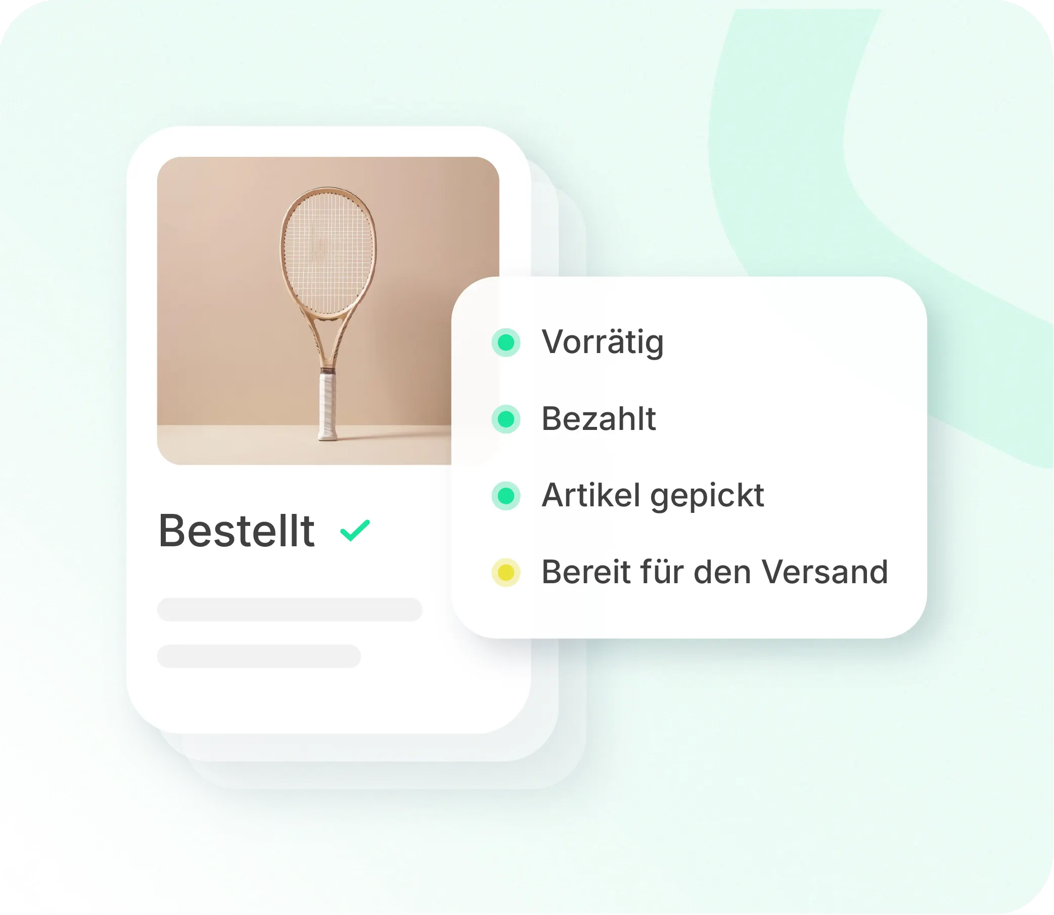 Xentral-Auftragsstatus — bestellt, vorrätig, bezahlt, gepickt, bereit für den Versand